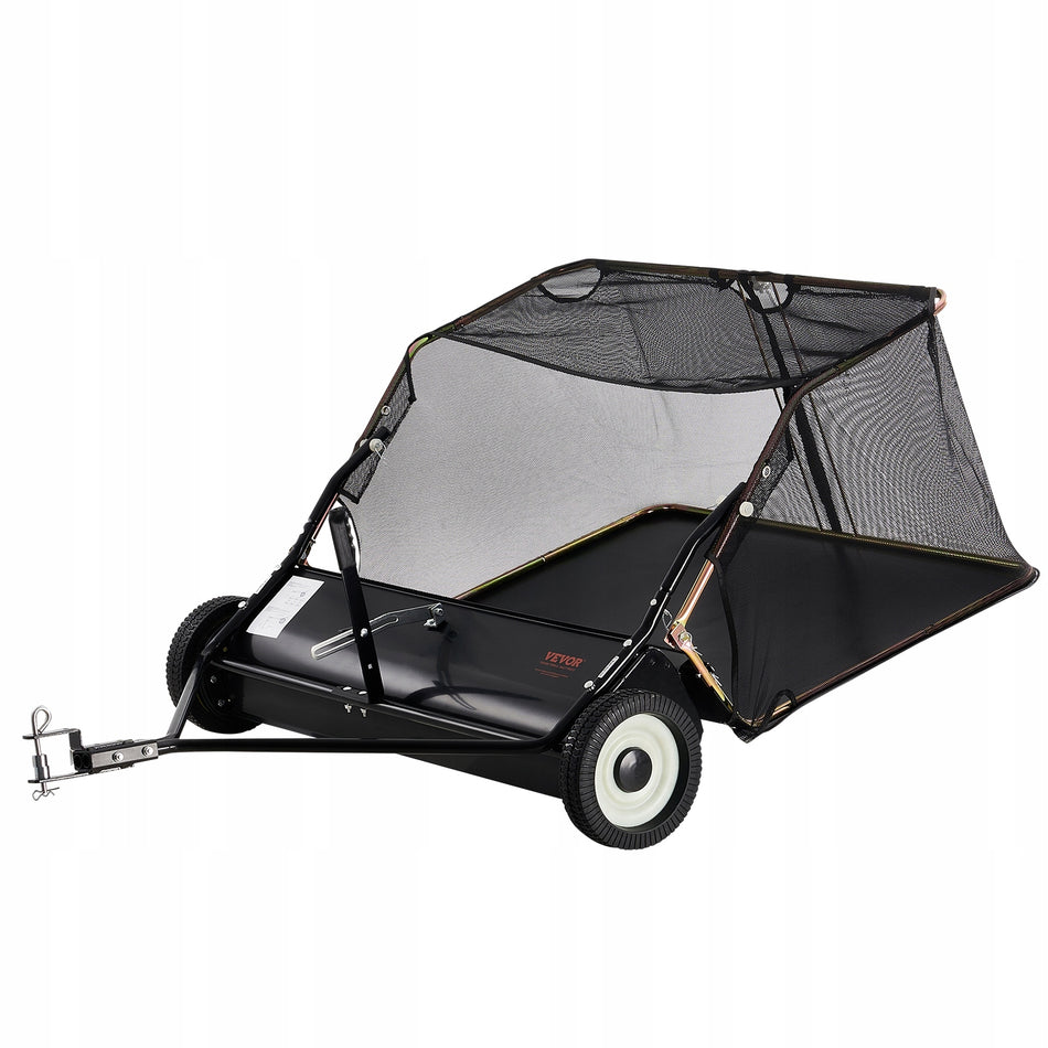 VEVOR 42 INCH TOW BEHIND LAWN SWEEPER 12 CU.FT ADJUSTABLE HEIGHT
