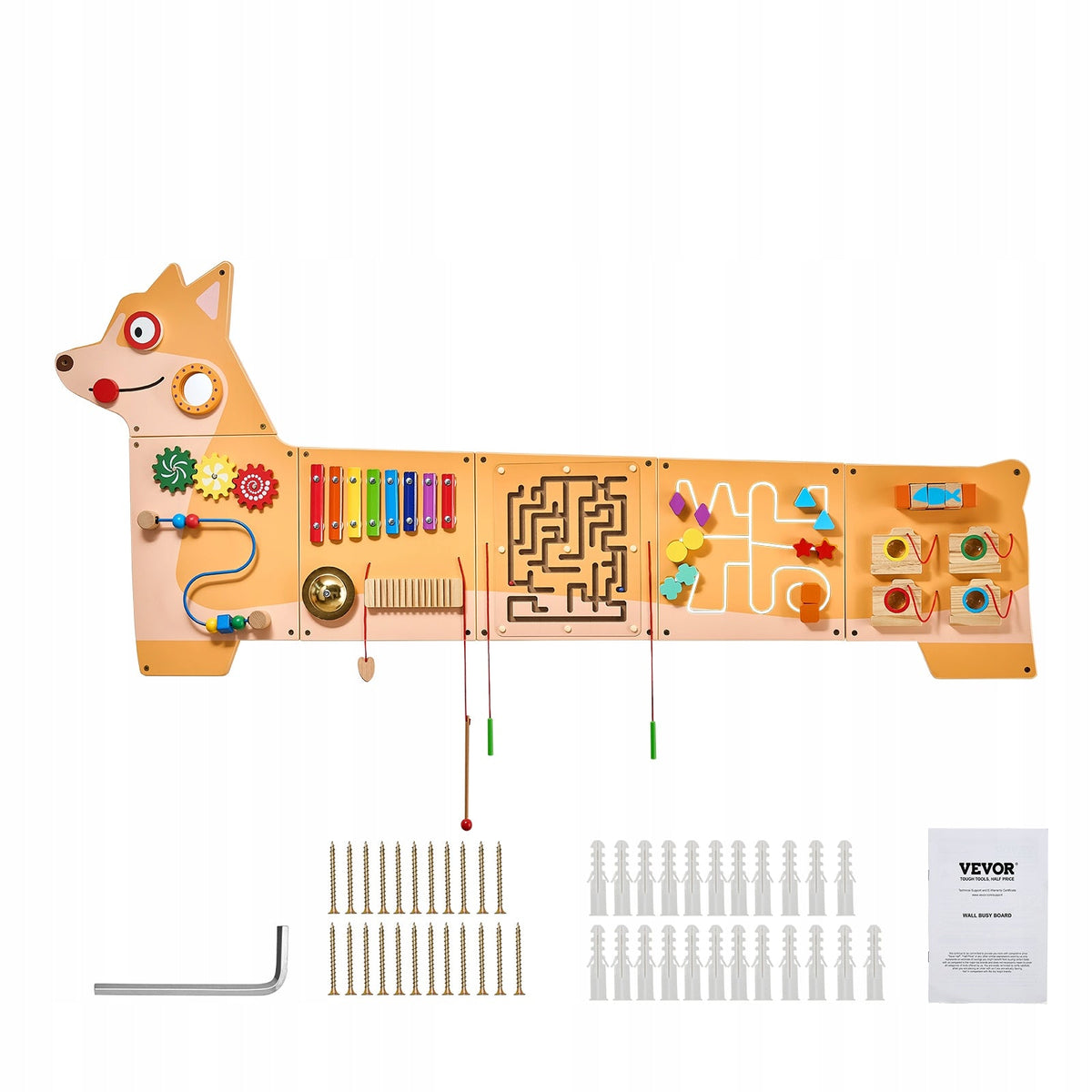 VEVOR KIDS' ACTIVITY WALL FOR AGES 3-12, 12 PREMIUM MONTESSORI GAMES