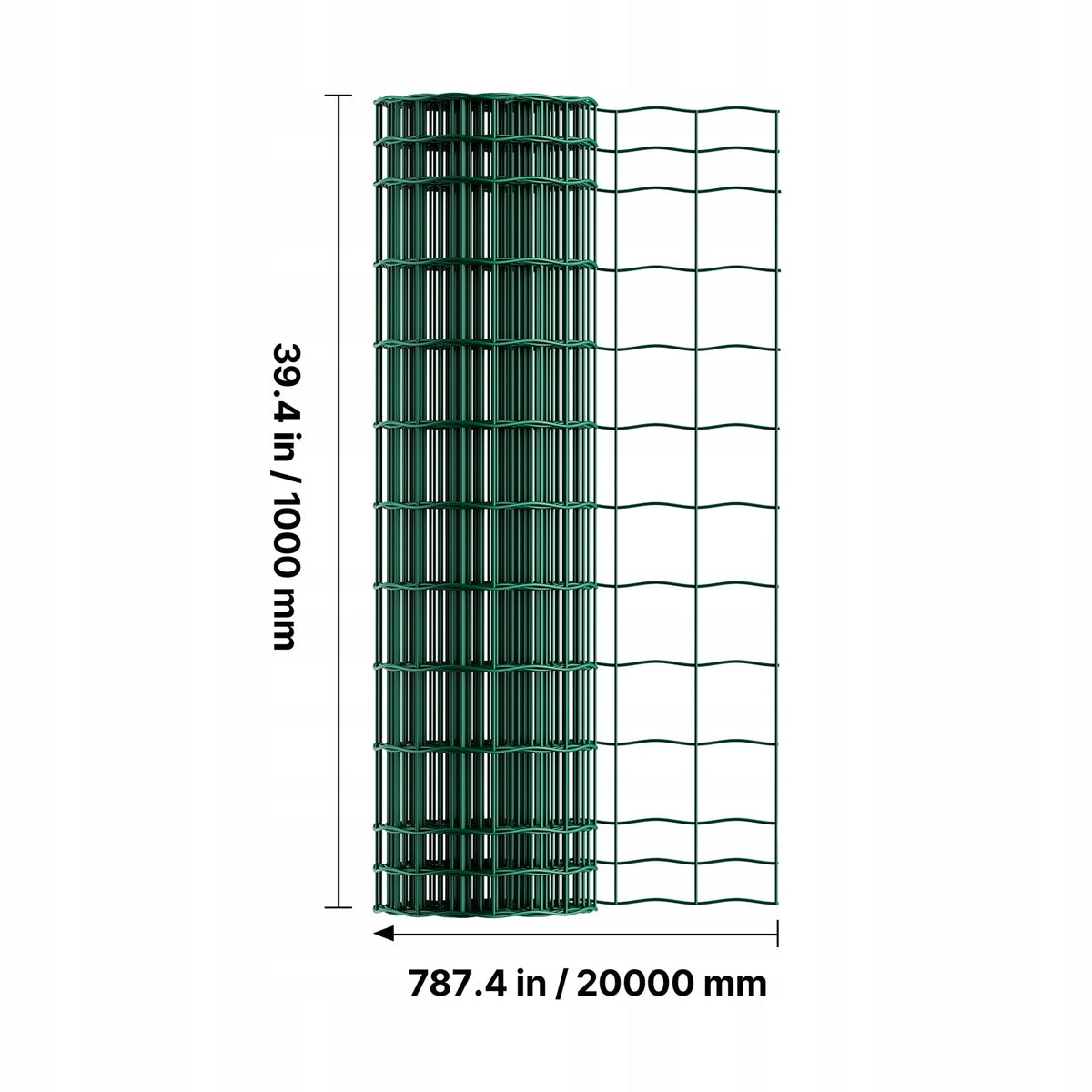 VEVOR GARDEN FENCE 1 X 20 M GALVANIZED WIRE MESH 2.1MM GREEN