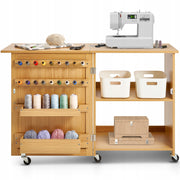 VEVOR FOLDING SEWING TABLE STURDY SEWING MACHINE DESK WITH WHEELS