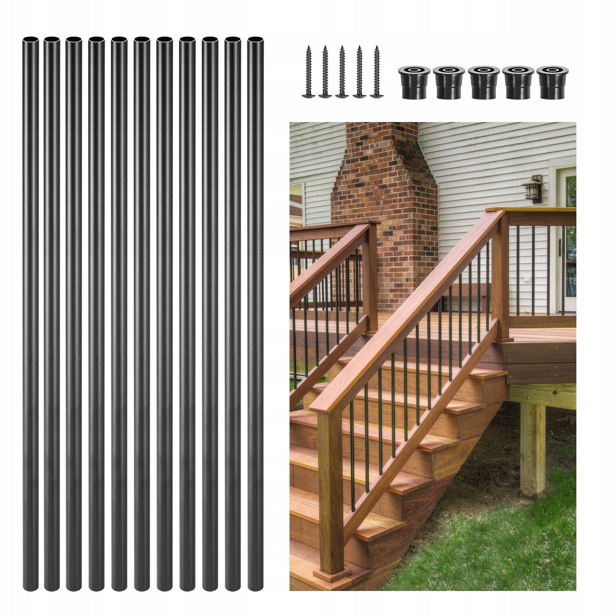 VEVOR Stair Balustrade 101 PCS Aluminum Stair Spindles Strong Matt