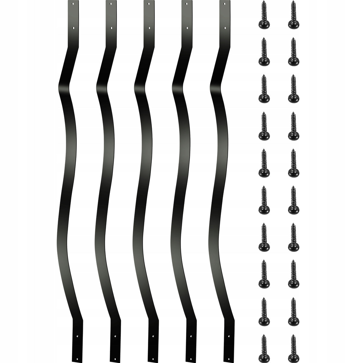 VEVOR TERRACE BALUSTERS 51 PIECES METAL BALUSTERS BLACK STRONG 82CM