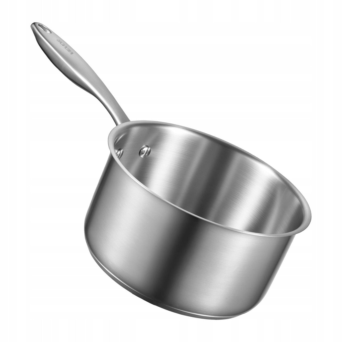 VEVOR 2.37L STAINLESS STEEL POT WITH GLASS LID AND STEAMER INSERT