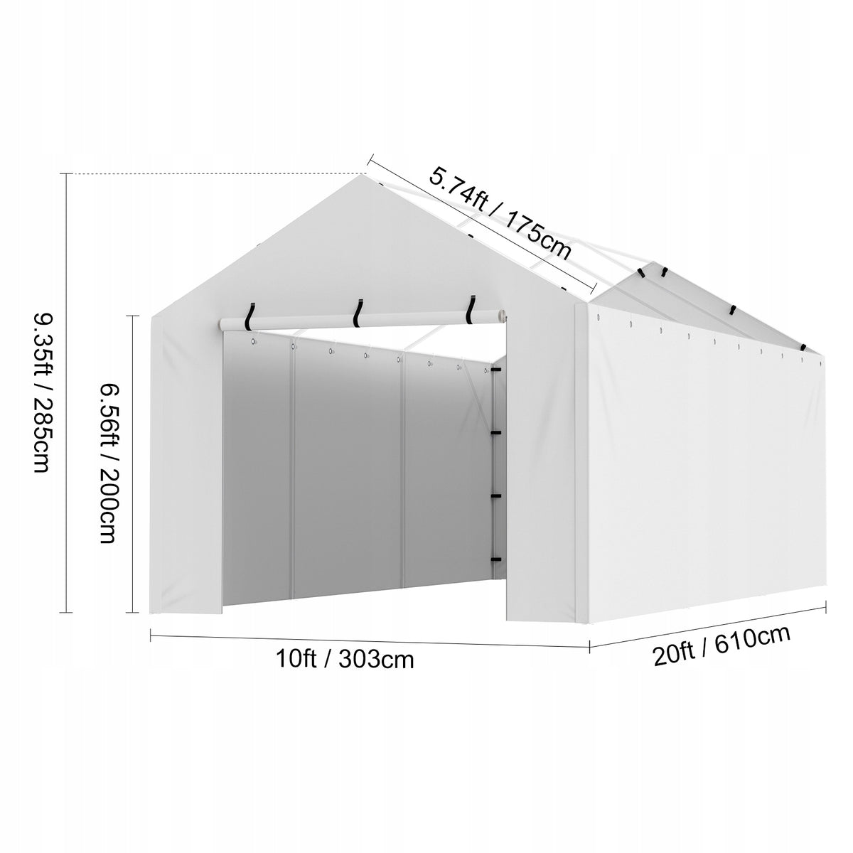 VEVOR 3X6M GARAGE TENT WATERPROOF WITH UV PROTECTION EASY ASSEMBLY PREMIUM