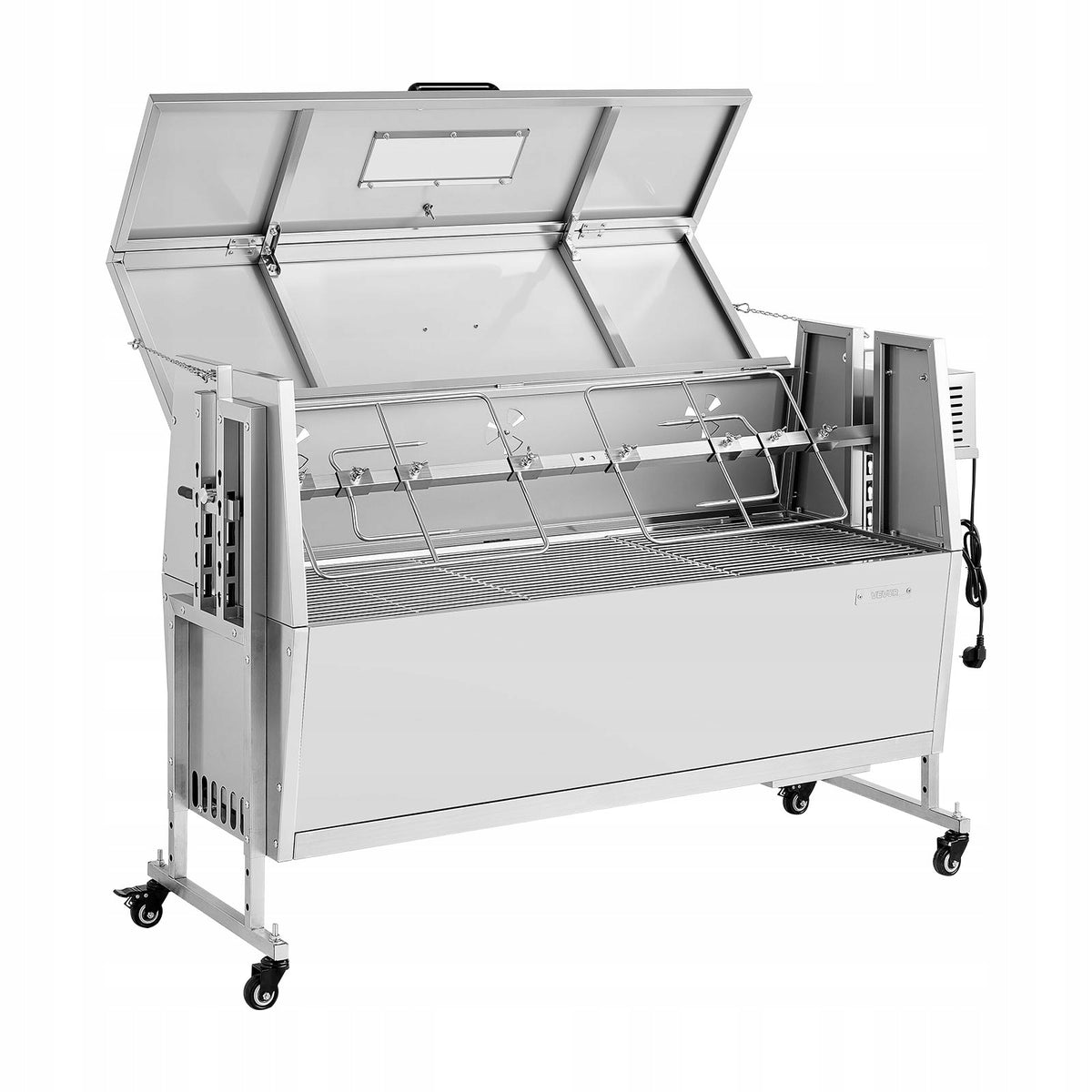 PROFESSIONAL VEVOR ROTISSERIE GRILL 38W 60KG STAINLESS STEEL 46 INCHES CARTS