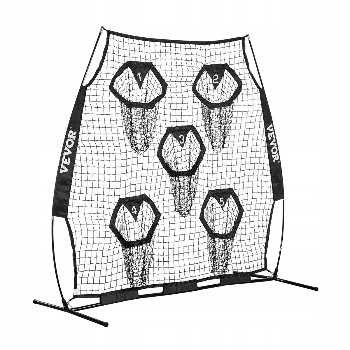 VEVOR FOOTBALL COACH THROWING NET 208X91X189 CM 5 POCKETS