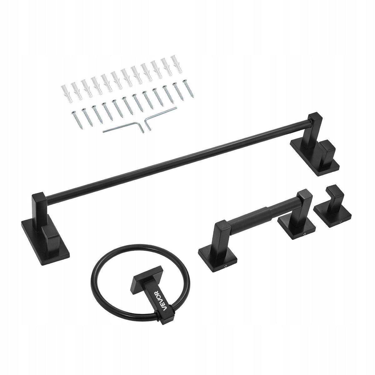 VEVOR BATHROOM ACCESSORY SET SUS201 STAINLESS STEEL 4 PIECES
