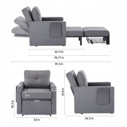 VEVOR PREMIUM SOFA BED WITH SIDE POCKET CUSHION ARMREST
