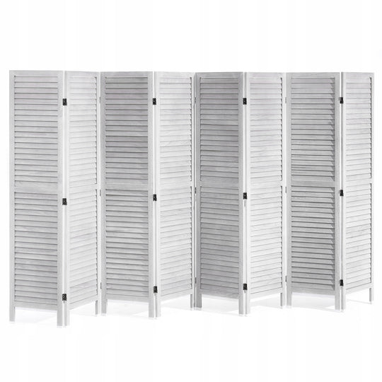 VEVOR WOODEN SCREEN 8 PANELS FOLDING 360 WHITE SOLID