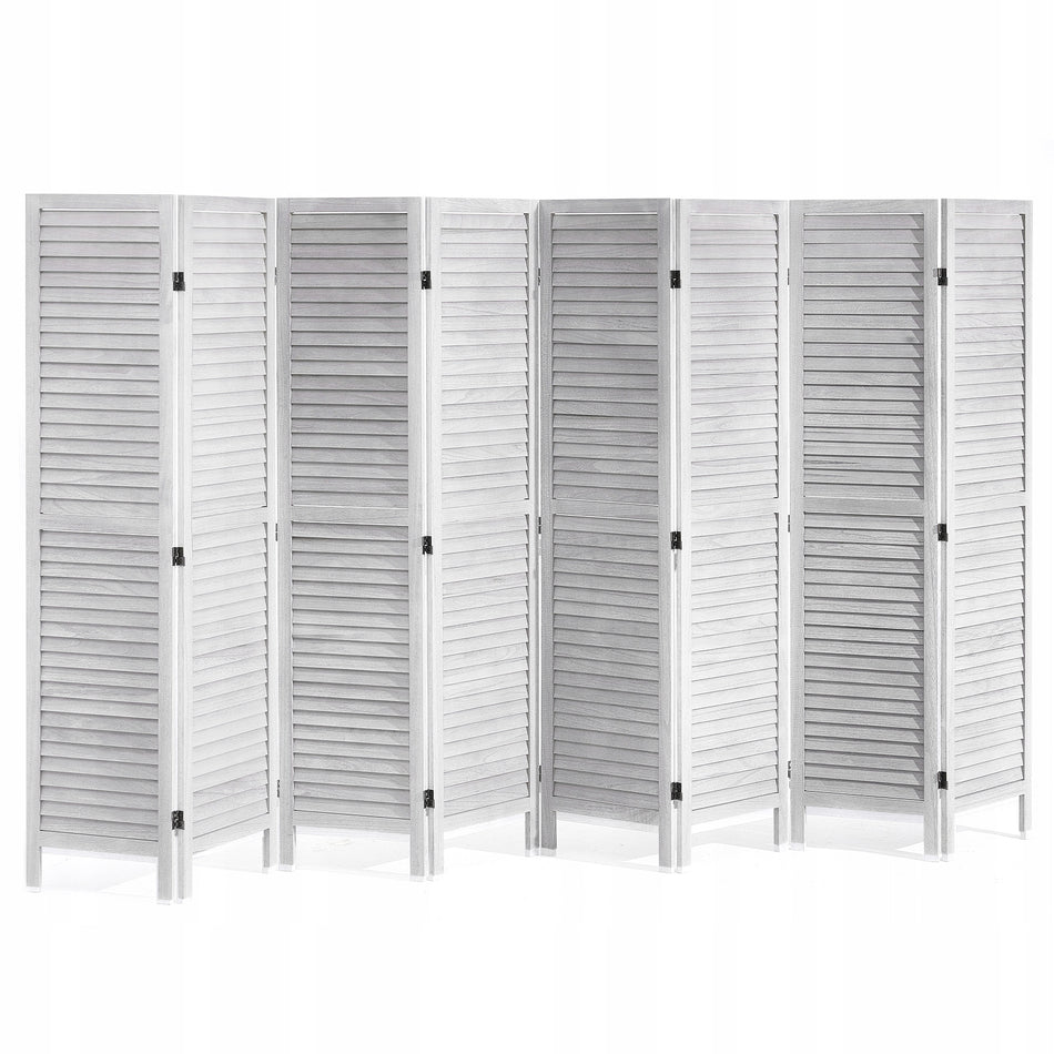 VEVOR WOODEN SCREEN 8 PANELS FOLDING 360 WHITE SOLID
