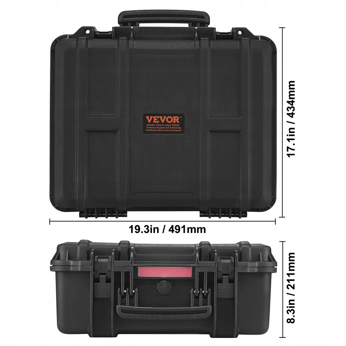 VEVOR HARD PISTOL CASE WITH FOAM PU IP67 WATERPROOF TSA