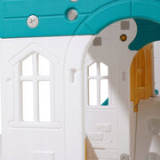 VEVOR GARDEN PLAYHOUSE FOR CHILDREN WITH SLIDE AND BASKETBALL HOOP HDPE