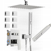 PREMIUM SHOWER SYSTEM VEVOR 10-INCH RAINFALL SHOWER HEAD 6 BODY JETS