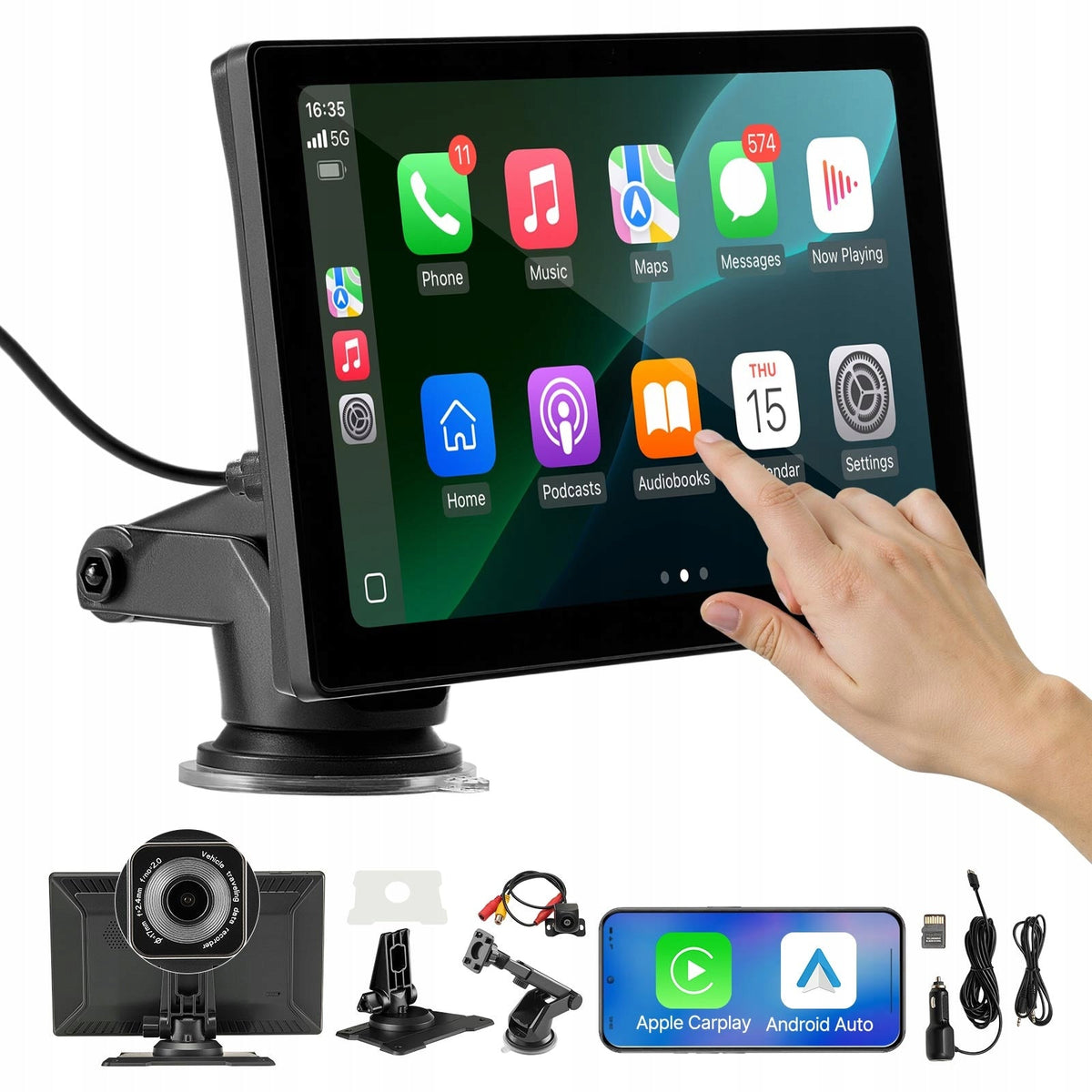 VEVOR WIRELESS CAR RADIO 9 INCH HD TOUCH SCREEN CARPLAY GPS