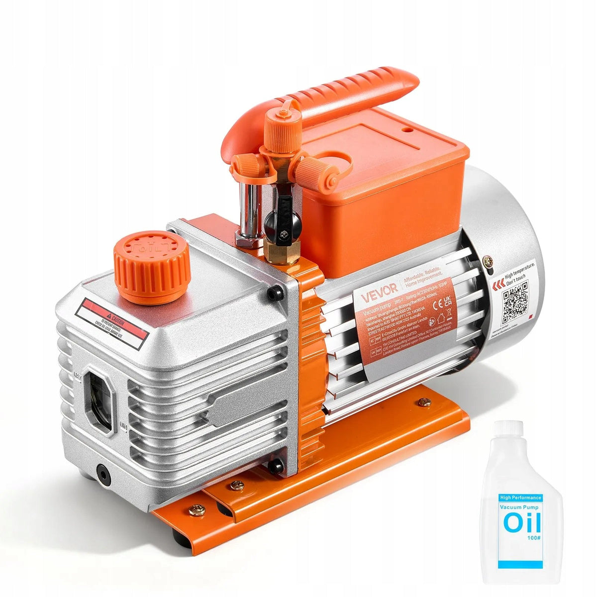 VEVOR 5 CFM 142 L/MIN 375W TWO-STAGE VACUUM PUMP BEST FOR HVAC