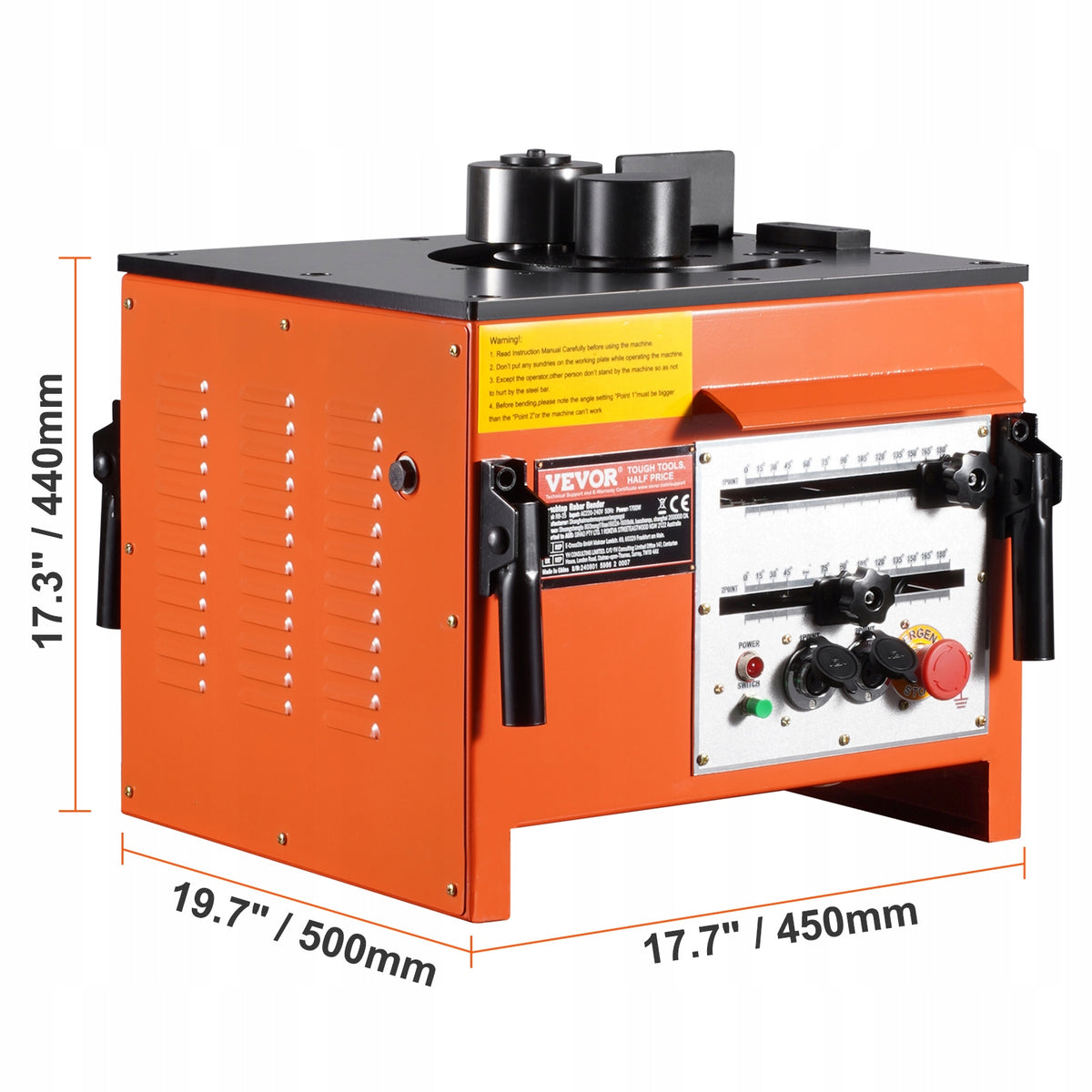 VEVOR 1700W ELECTRIC REBAR BENDER, POWERFUL, FOR TABLE MOUNTING