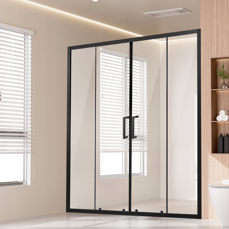 VEVOR PROFESSIONAL SHOWER DOORS DOUBLE SLIDING 1469-1499X BLACK