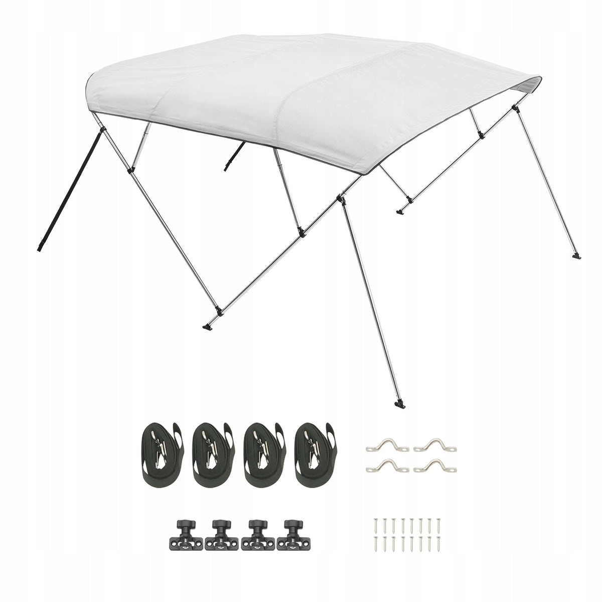 VEVOR BIMINI TOP BOAT COVER 4 ARCHES 600D ALUMINUM WATERPROOF UV