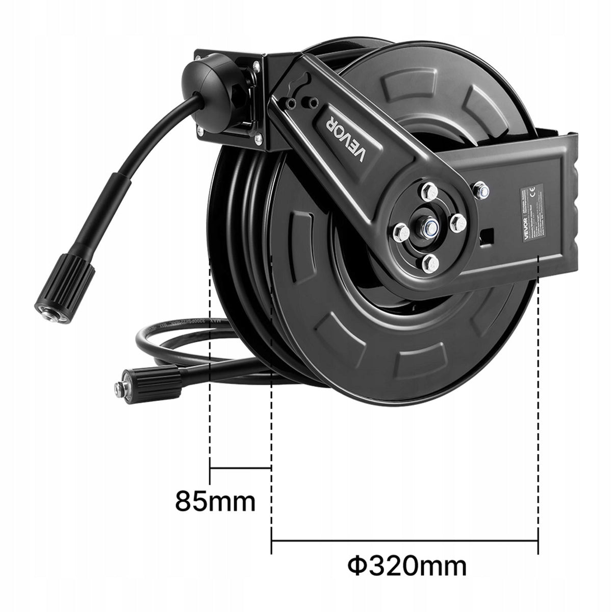 HOSE REEL FOR PRESSURE WASHER VEVOR 18.3M X 6.35MM STRONG STEEL