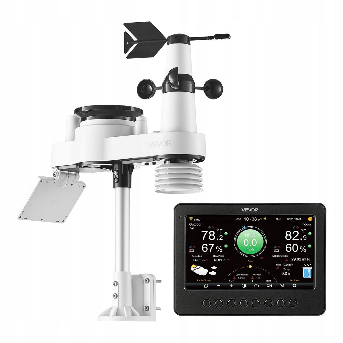 VEVOR PROFESSIONAL 7-IN-1 WI-FI WEATHER STATION WITH 7-INCH TFT DISPLAY