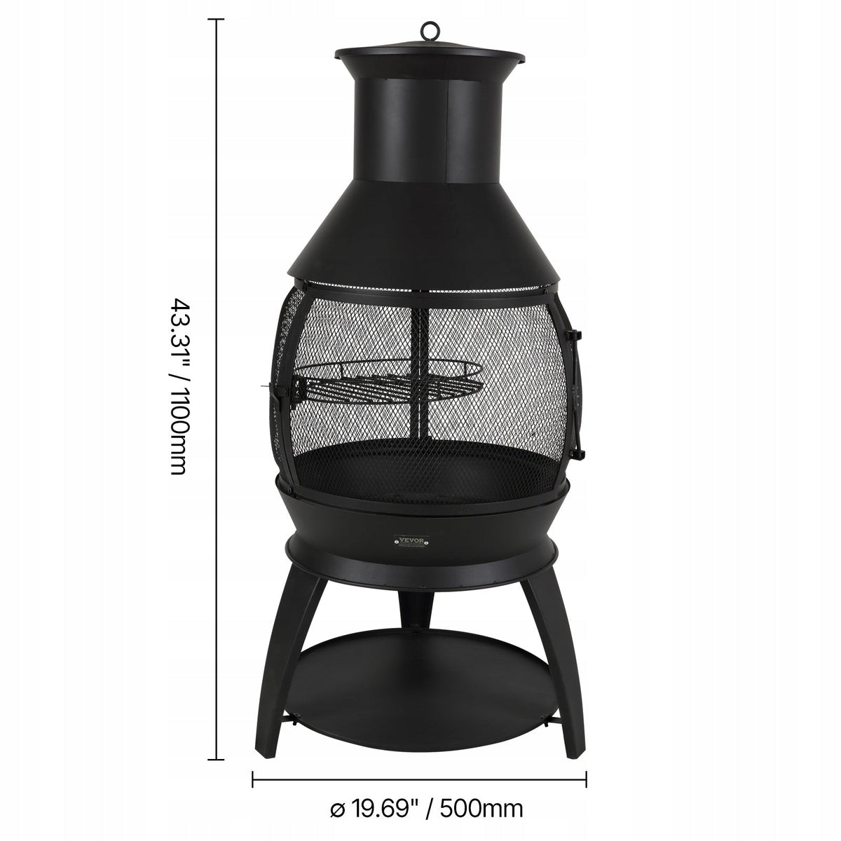 GARDEN FIREPLACE VEVOR CAST IRON STOVE 500X1100MM BBQ GRILL STABLE