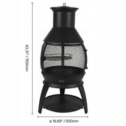 GARDEN FIREPLACE VEVOR CAST IRON STOVE 500X1100MM BBQ GRILL STABLE