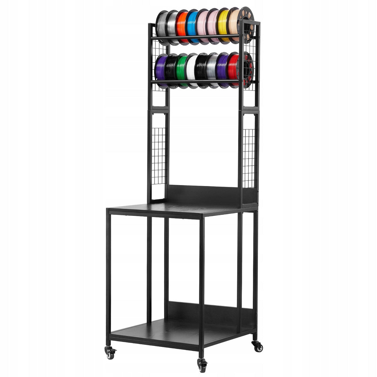 VEVOR MOBILE 4-TIER FILAMENT RACK BLACK STRONG STEEL