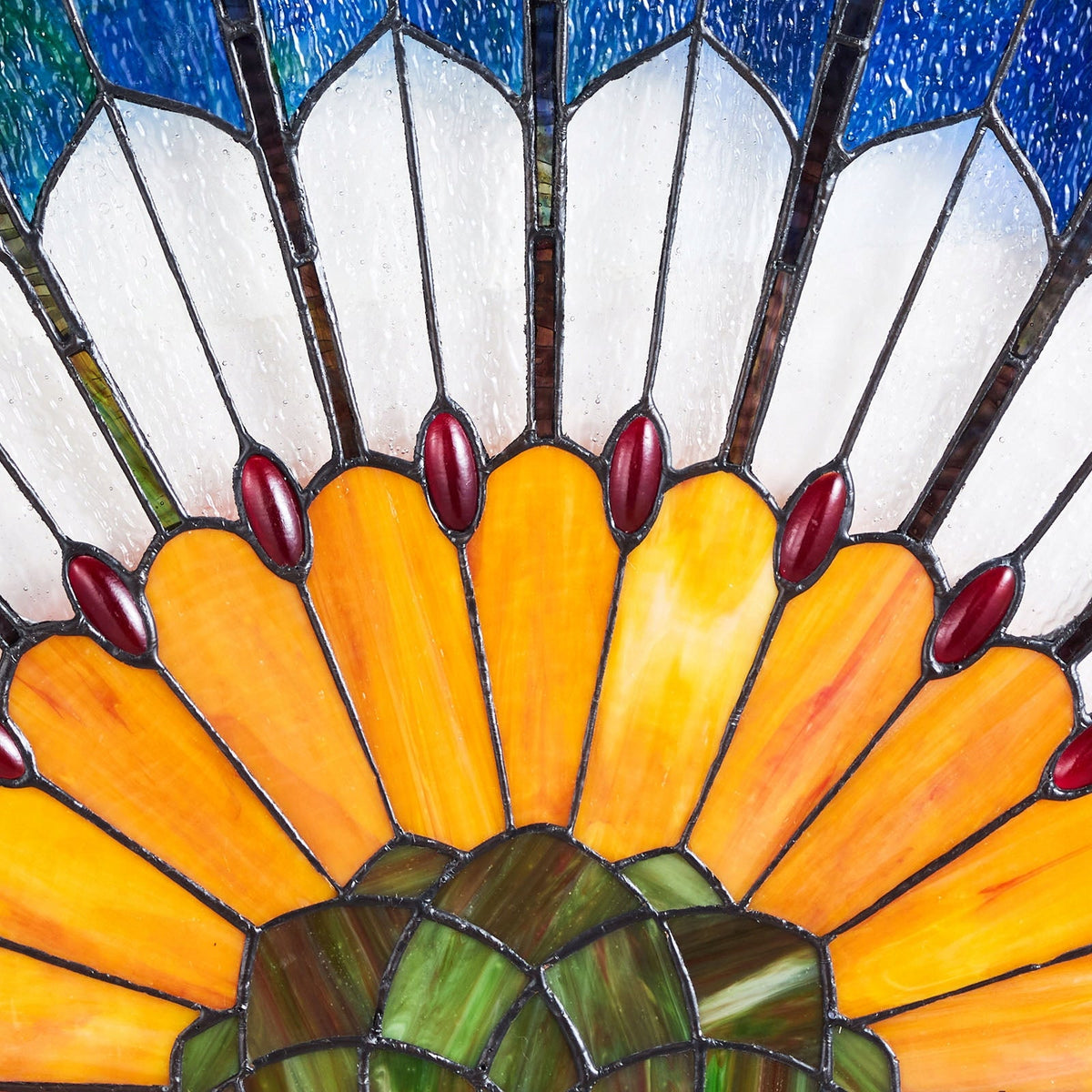 VEVOR Stained Glass Panel 913x465mm Hanging Glass with Chain Solid Decor