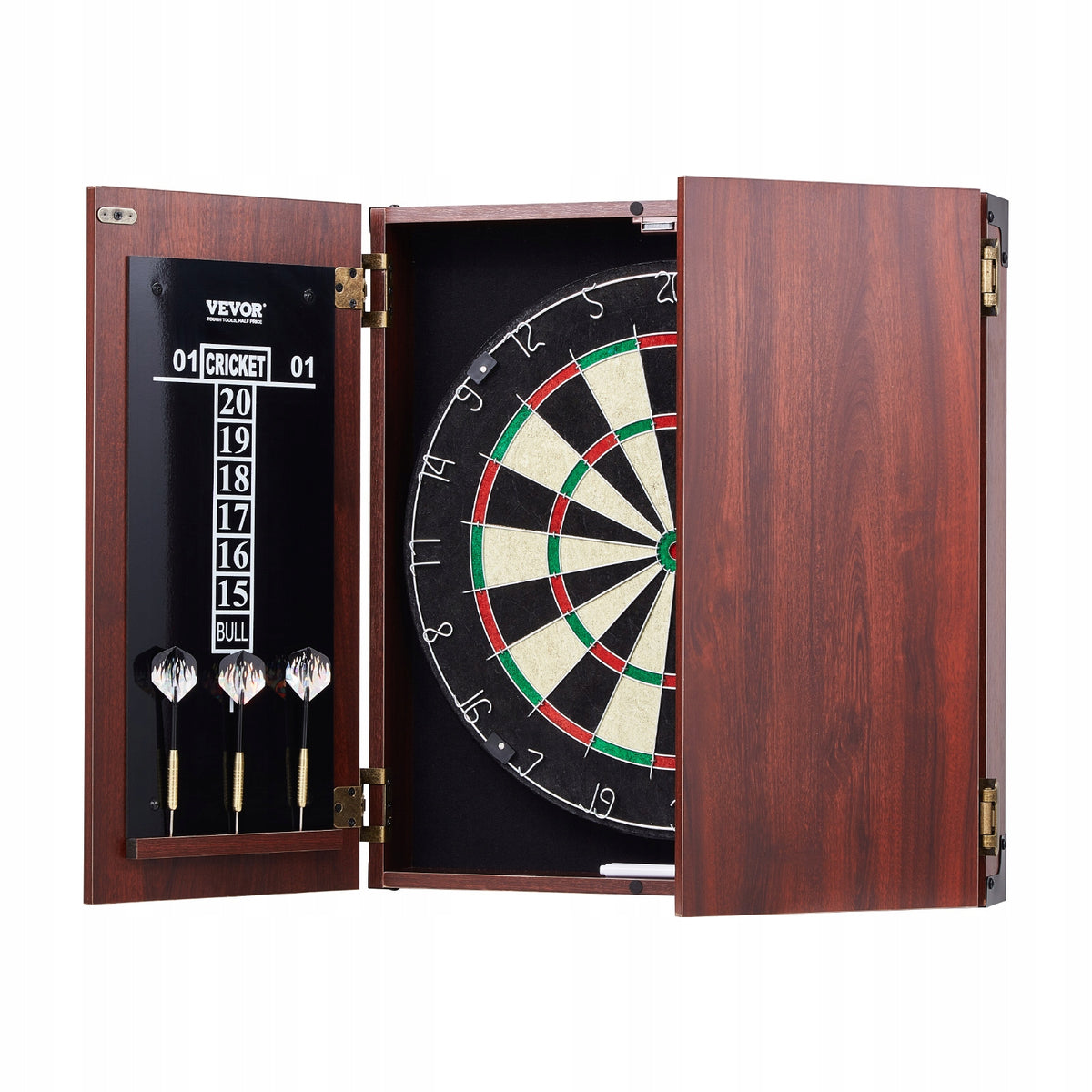 VEVOR 18-INCH PREMIUM DARTBOARD AND CABINET SET WITH ACCESSORIES