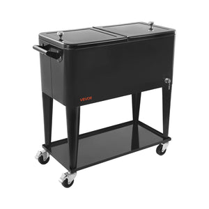 VEVOR 75.71L REFRIGERATED TROLLEY FOR BEVERAGES, UP TO 50 BOTTLES, 110 CANS, STRONG
