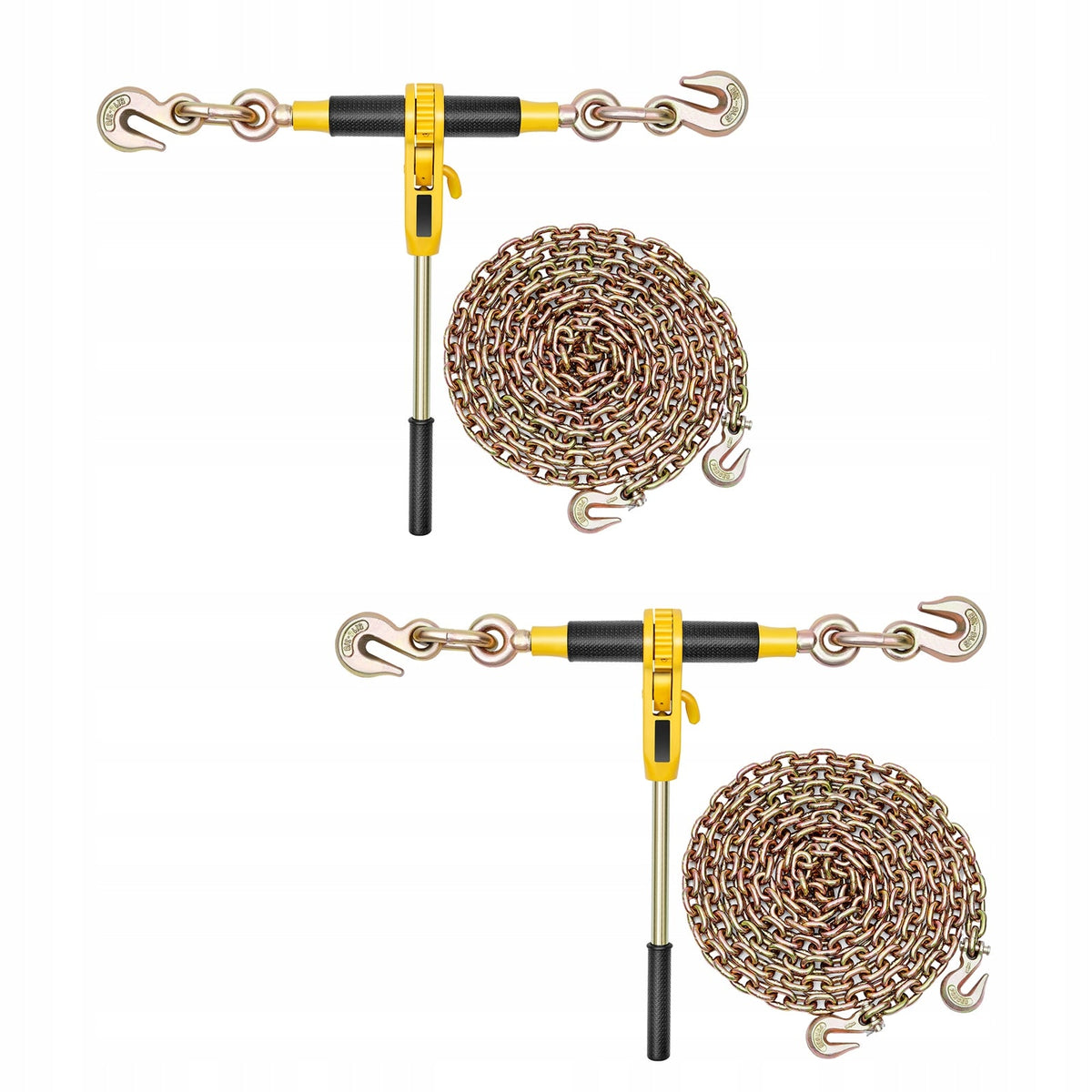 VEVOR PROFESSIONAL RATCHET LOAD BINDER WITH G80 CHAINS 8 MM X 3 M SET