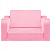VEVOR 2-in-1 Premium Children's Sofa with 28D Sponge, Short Plush, Pink