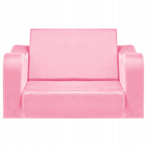 VEVOR 2-in-1 Premium Children's Sofa with 28D Sponge, Short Plush, Pink