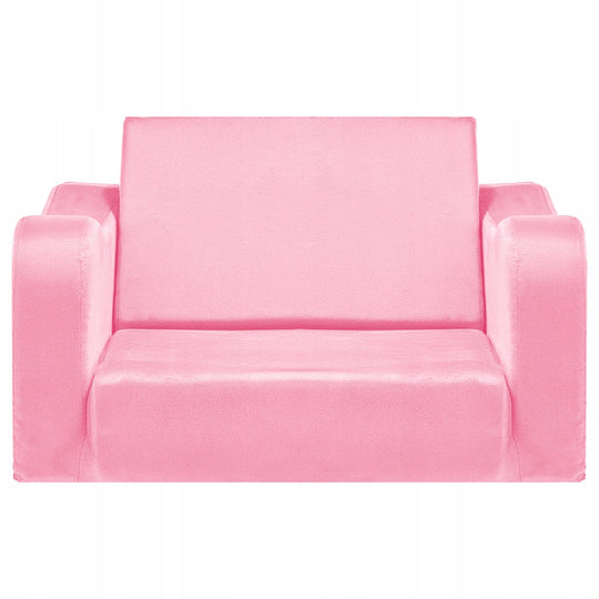 VEVOR 2-in-1 Premium Children's Sofa with 28D Sponge, Short Plush, Pink