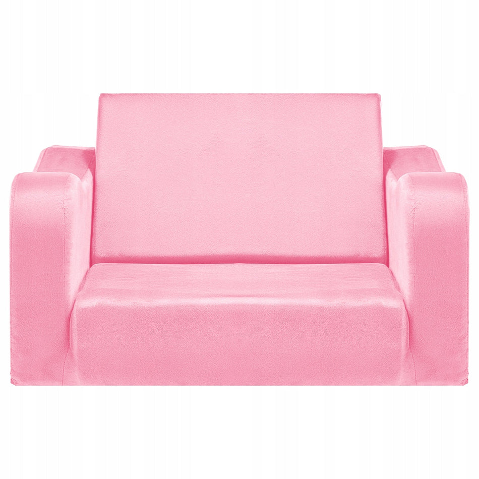 VEVOR 2-in-1 Premium Children's Sofa with 28D Sponge, Short Plush, Pink