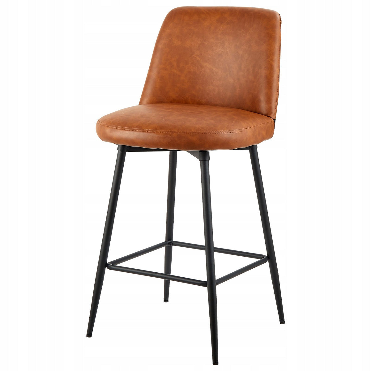 VEVOR BAR STOOL SET OF 3 98 CM SWIVEL KITCHEN CHAIRS BROWN PU