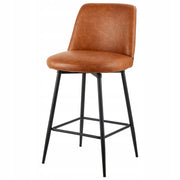 VEVOR BAR STOOL SET OF 3 98 CM SWIVEL KITCHEN CHAIRS BROWN PU