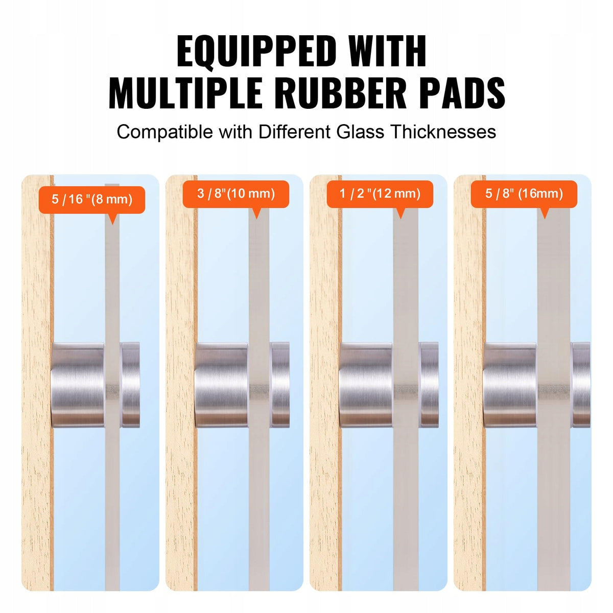 VEVOR GLASS CLAMP 10 PCS ROUND RAILING BRACKET STAINLESS STEEL 316