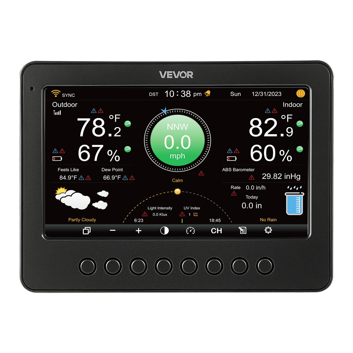 VEVOR PROFESSIONAL 7-IN-1 WI-FI WEATHER STATION WITH 7-INCH TFT DISPLAY