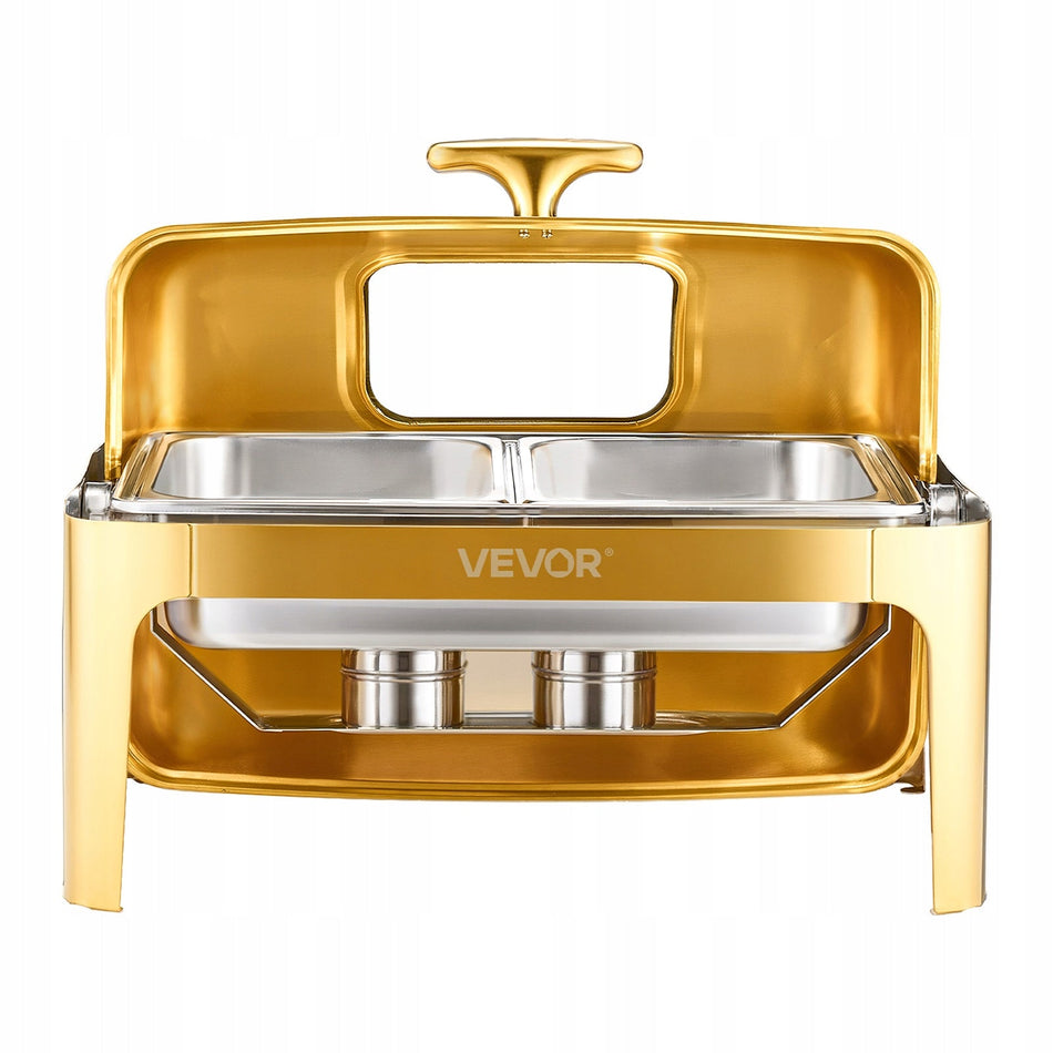 VEVOR CHAFING DISH STAINLESS STEEL 8.5L GOLD FOOD WARMER SET