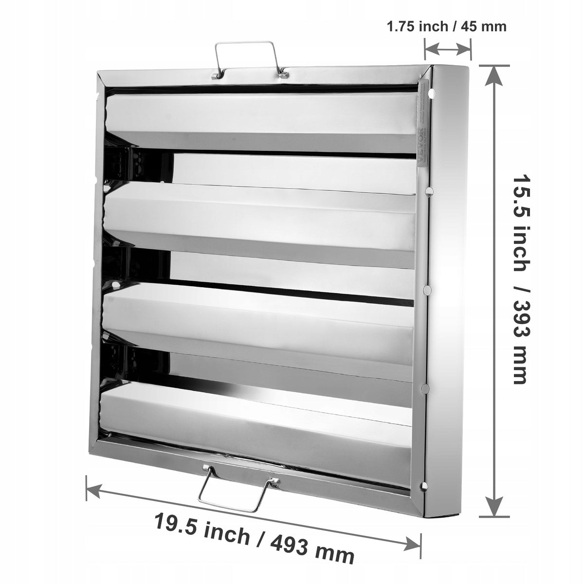 VEVOR KITCHEN HOOD FILTERS 6PCS STAINLESS STEEL 15.5X19.5CM STRONG