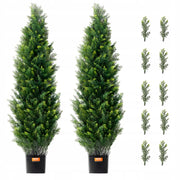 VEVOR ARTIFICIAL CEDAR TOPIARY TREE 48 INCHES 2 PACK PREMIUM PE GREEN