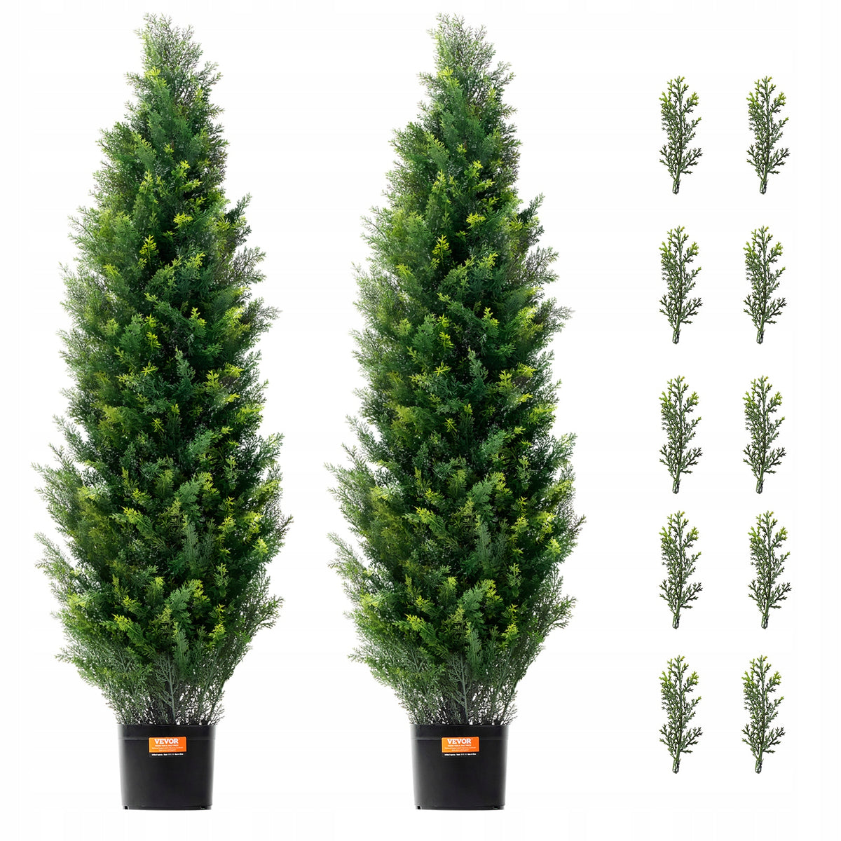 VEVOR ARTIFICIAL CEDAR TOPIARY TREE 48 INCHES 2 PACK PREMIUM PE GREEN