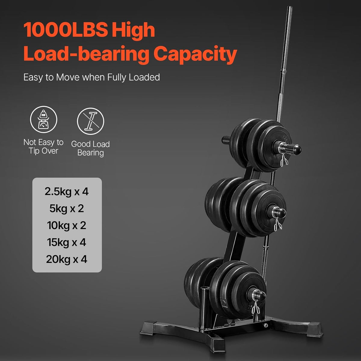 PLATE STAND VEVOR STRONG L-SHAPED STAND 1000LBS BLACK