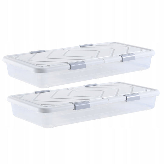 VEVOR UNDERBED STORAGE CONTAINER 4-PACK 42L ROLLING HEAVY-DUTY SHOE ORGANIZER