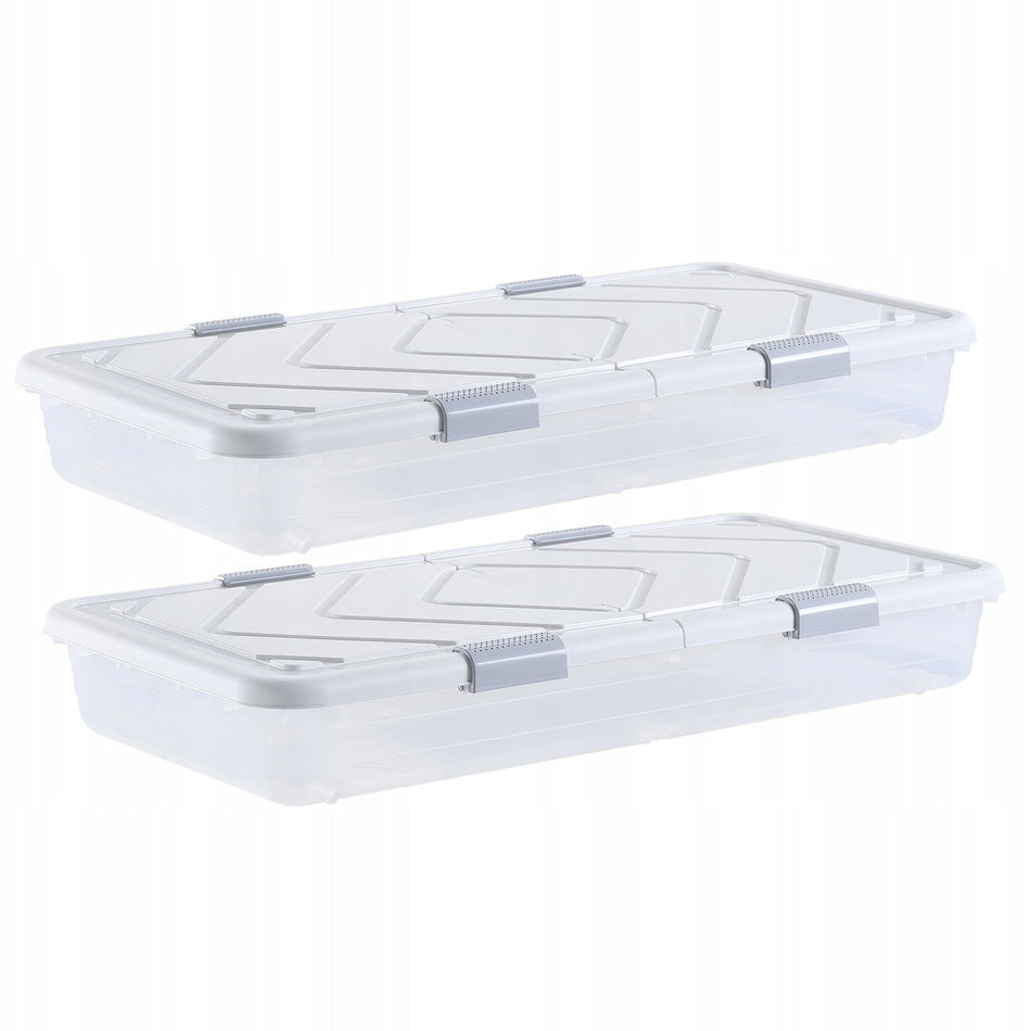 VEVOR UNDERBED STORAGE CONTAINER 4-PACK 42L ROLLING HEAVY-DUTY SHOE ORGANIZER
