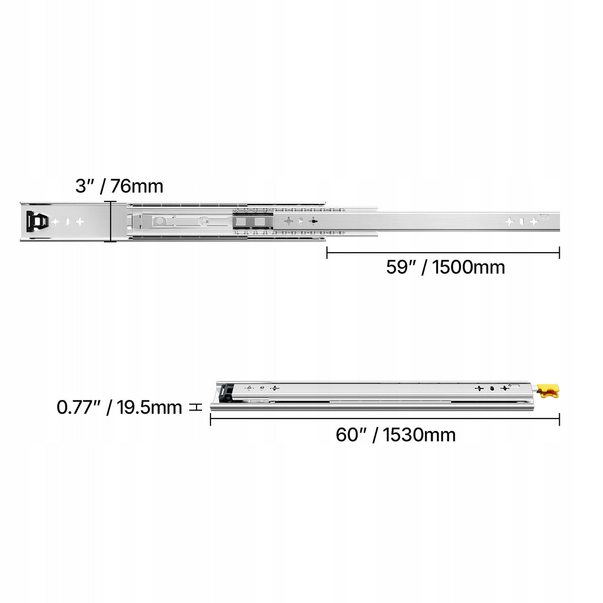 VEVOR DRAWER SLIDES FULL EXTENSION LOCKING 60 INCH HEAVY DUTY 250LBS