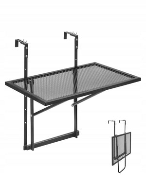 VEVOR FOLDING BALCONY HANGING TABLE 61X41 CM STRONG ADJUSTABLE RAIL MOUNTED