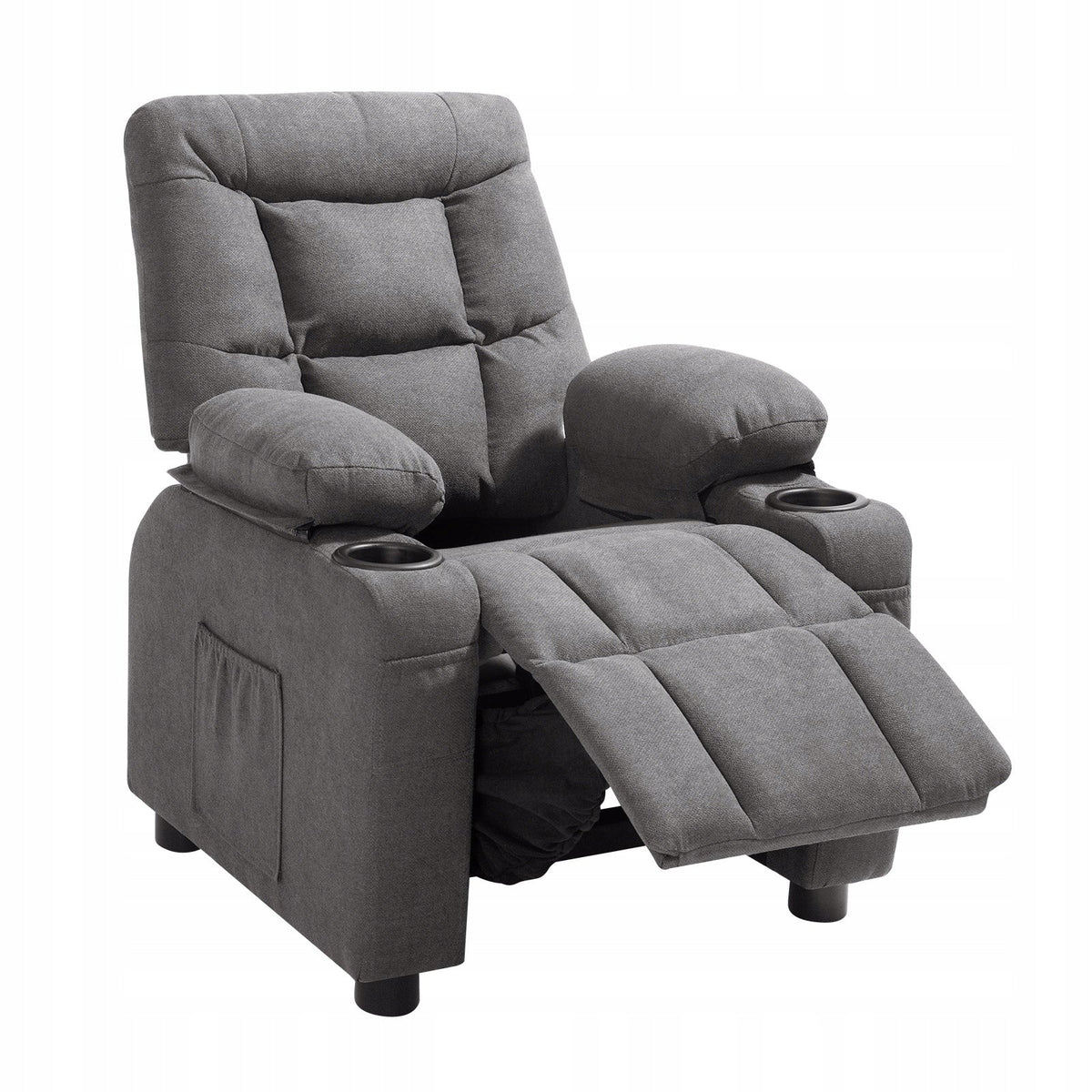 VEVOR CHILDREN'S FOLD-OUT ARMCHAIR WITH CUP HOLDERS GREY 110KG