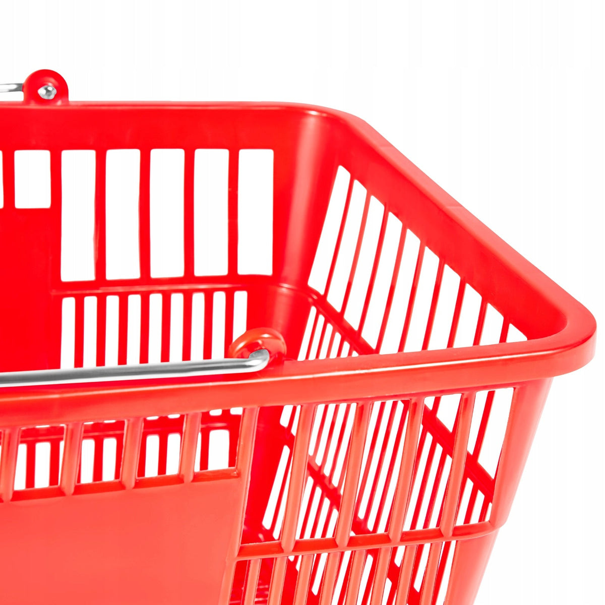 VEVOR ROBUST SHOPPING BASKET 12 PCS 21L FOLDABLE METAL HANDLES RED